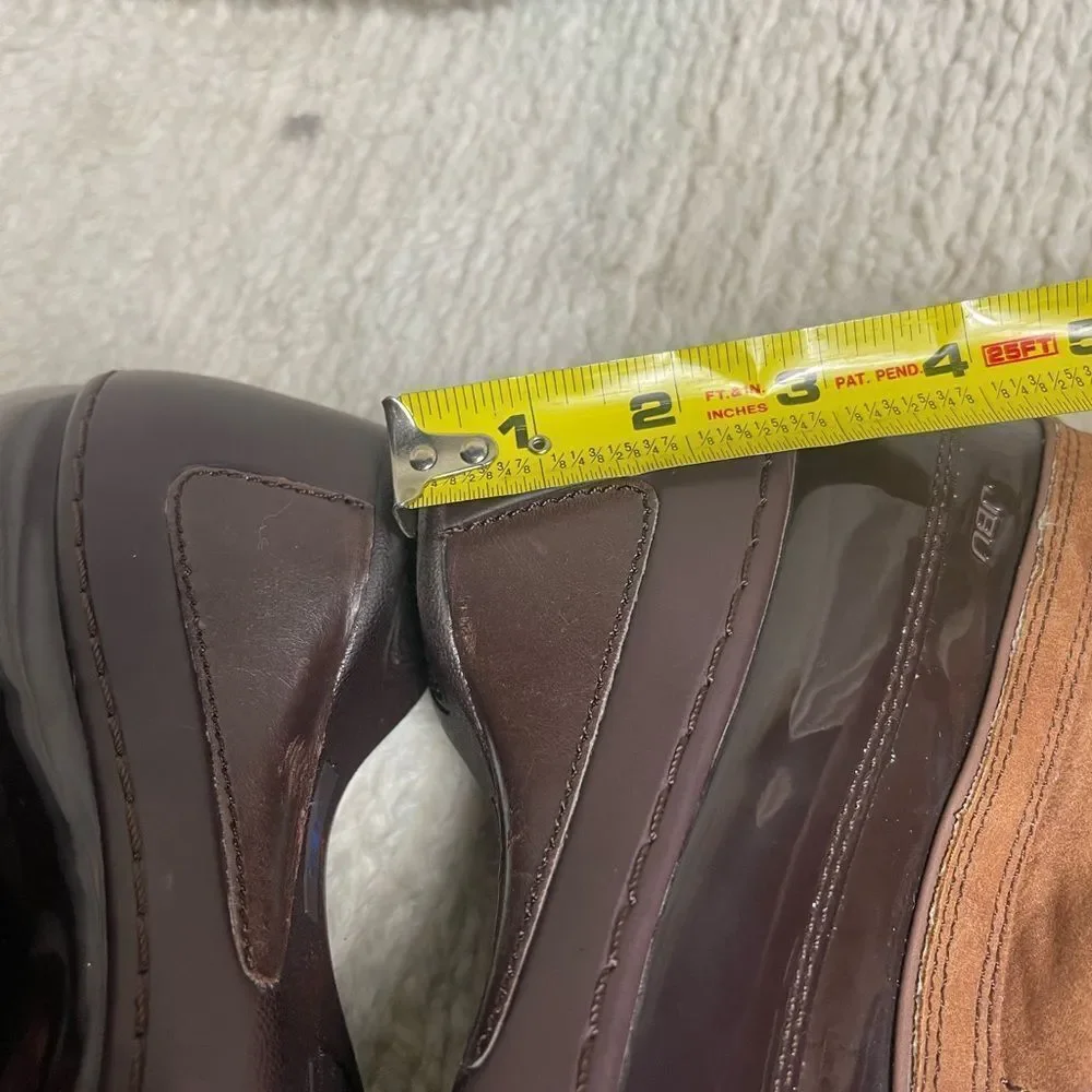 JBU Women's Two-Tone Synthetic Brown Winter lace up wedge Boots SZ9M